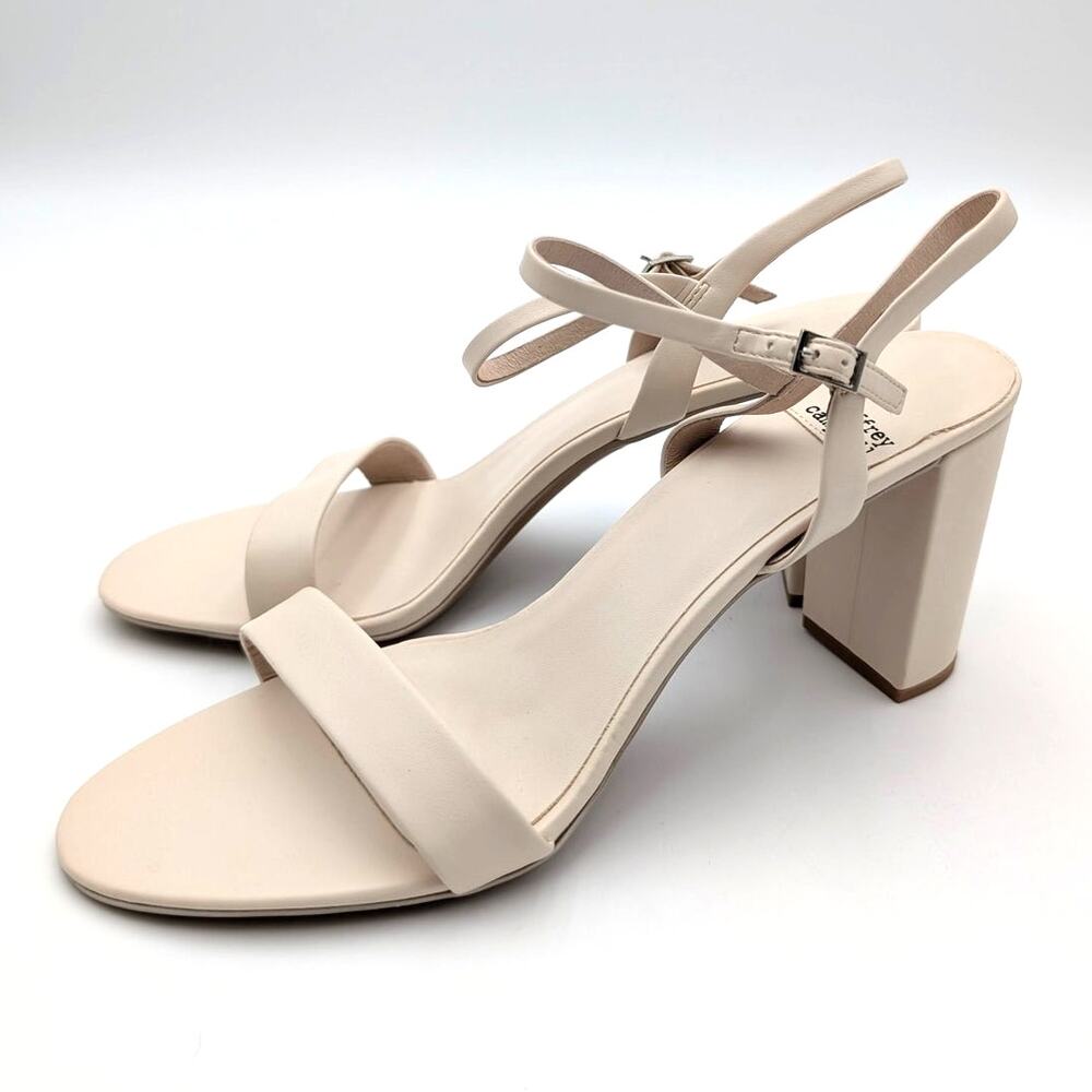Jeffrey Campbell Go-There Block Heel Sandal Women's Ivory Size US9.5 EU40